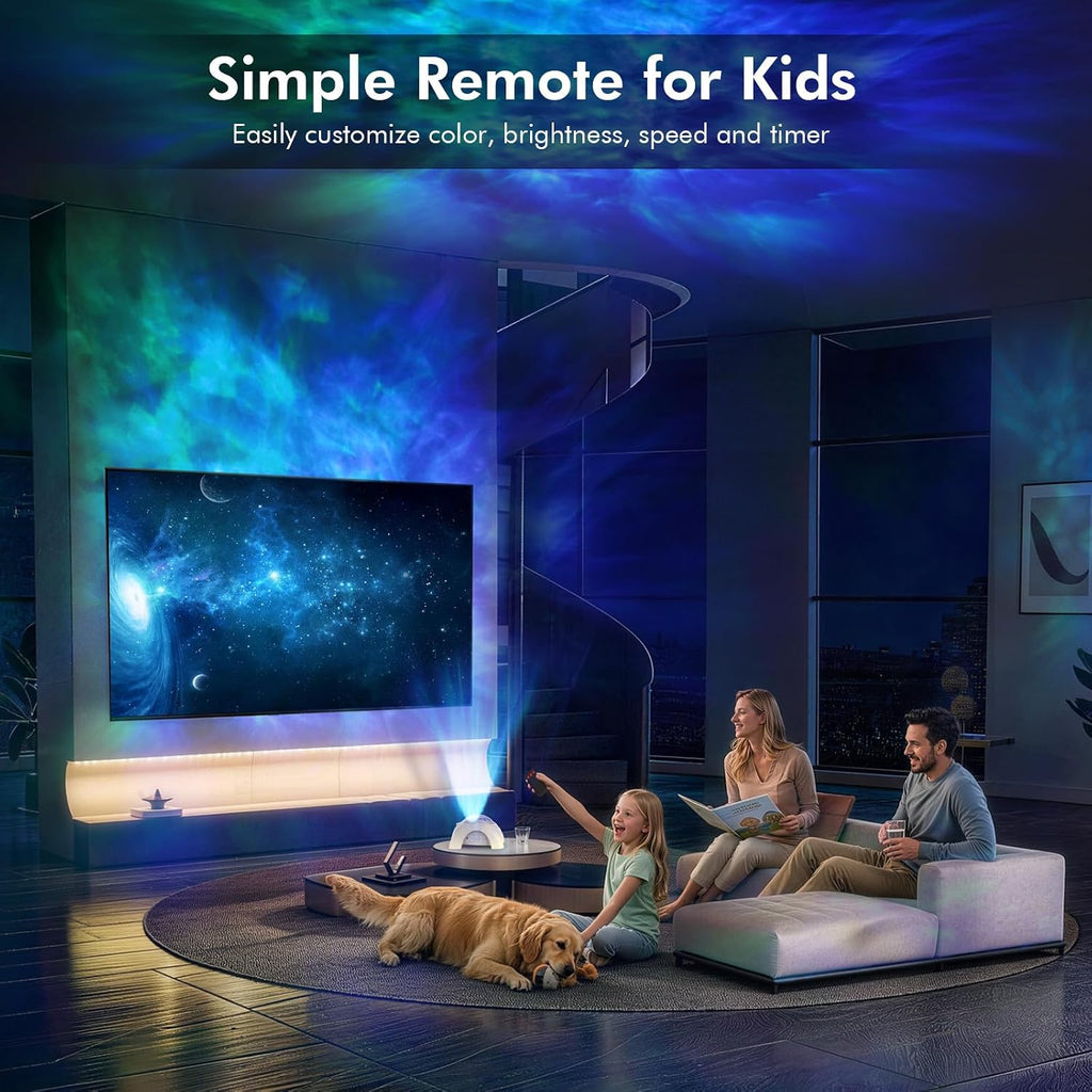 Rossetta Dual Lens Galaxy Projector, Star Projector for Bedroom with White Noise & Bluetooth Speaker, Remote, Timer, Aurora & Nebula…