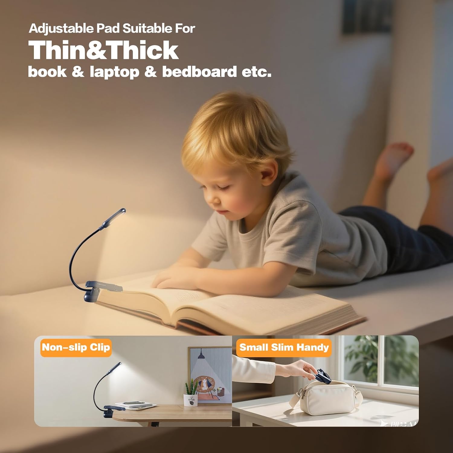 Vavofo Rechargeable Book Light for Reading in Bed Kids, 7 LED Reading Light with 9-Level Warm Cool White Daylight, Eye comfort Lamp with…