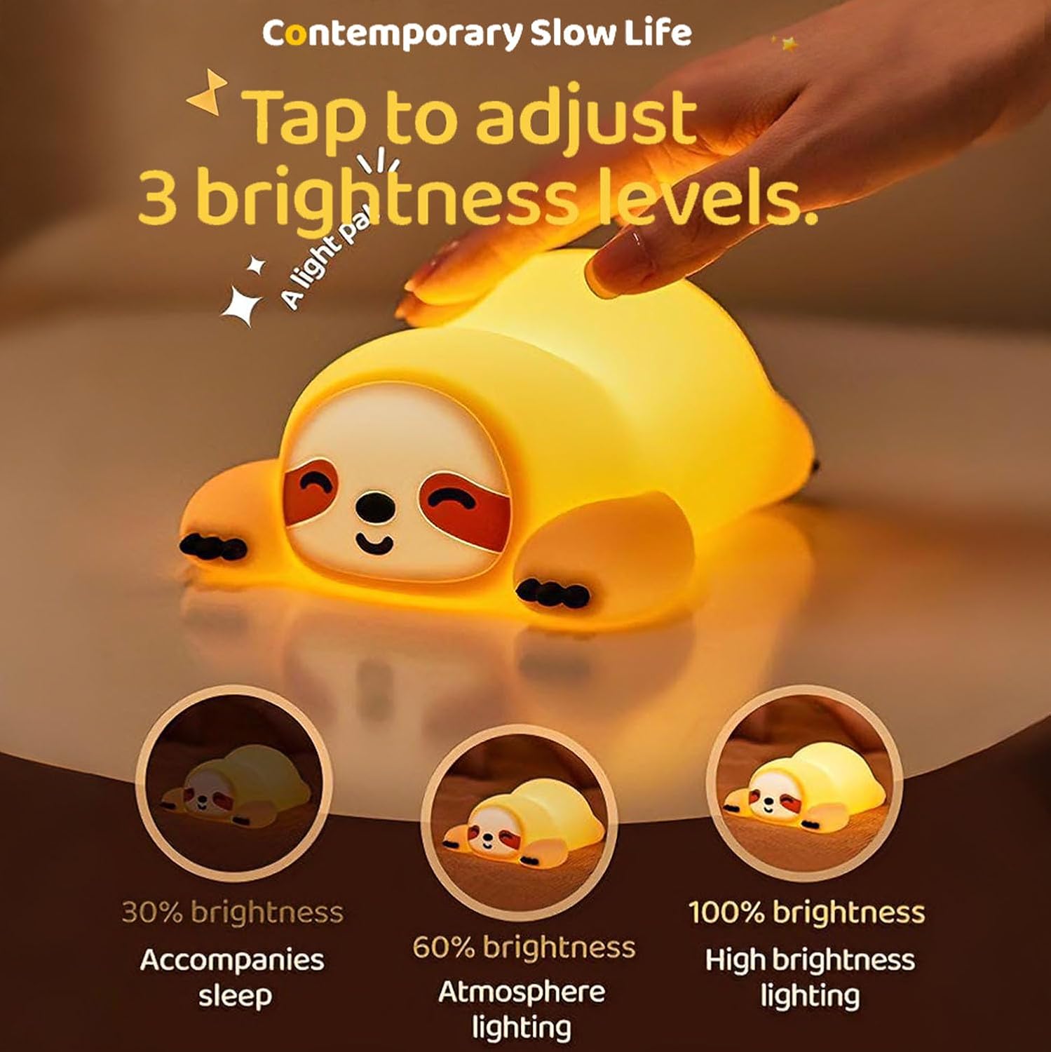 DREAMING MY DREAM Squishy Sloth Night Light, LED Novelty Animal Nightlight,3 Levels Dimmable,30Min Timer Nursery Nightlight for Kids…