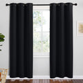 NICETOWN Bathroom Blackout Thermal Curtains and Drapes, 2 Panels, 42 inches Wide by 78 inches Long, Black, Solid Thermal Insulated…
