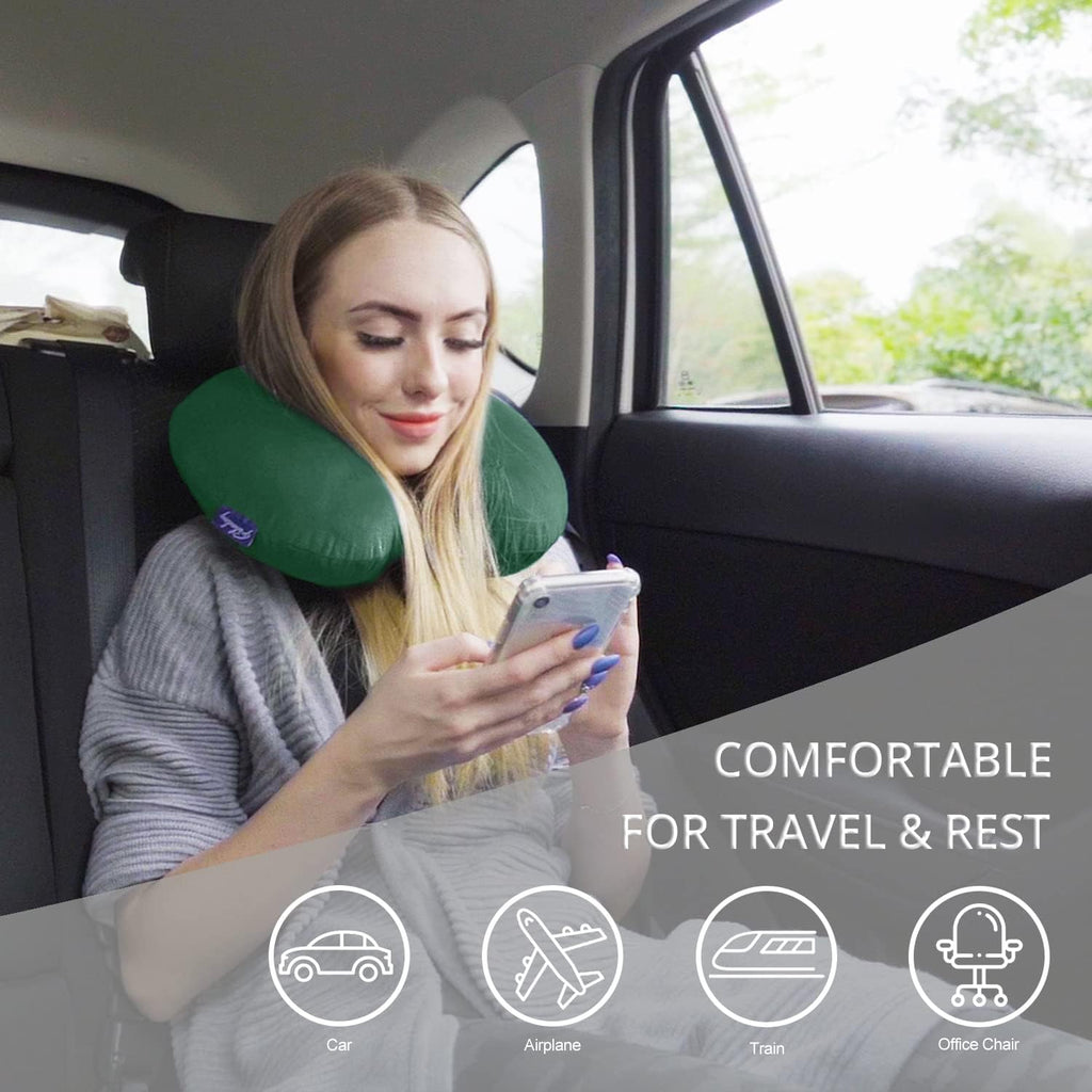Fabuday Neck Pillow for Travel Memory Foam - Travel Pillows for Sleeping Airplane with Attachable Snap Strap Soft Washable Cover, Flight Pi…