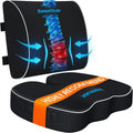 SweetSlubr SweetSlubr Ergonomic Memory Foam Seat Cushion & Lumbar Support Pillow Set, Orthopedic Coccyx Cushion for Office Chair, Ca…