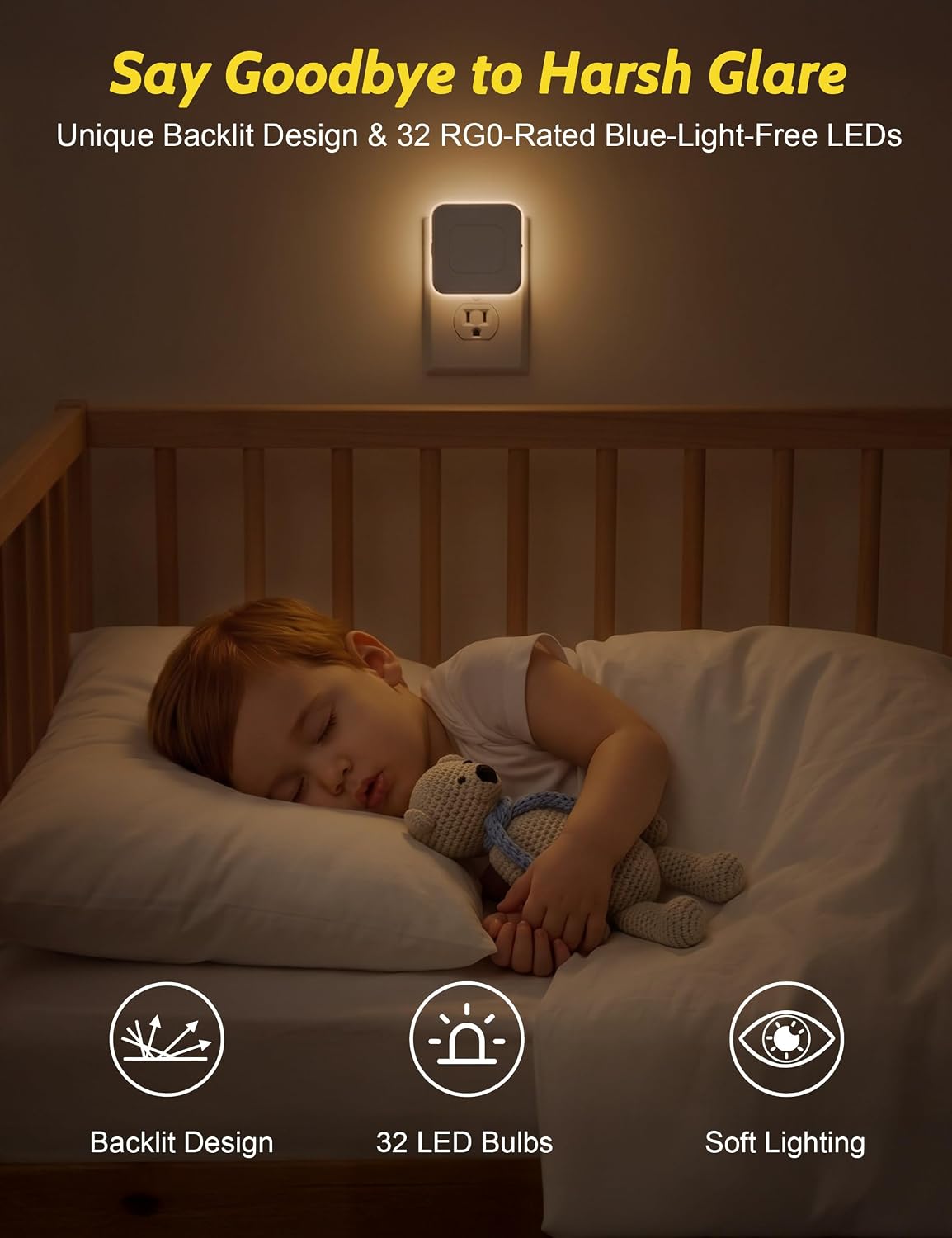 Sujeet Plug-in LED Night Light with Motion Sensor & Dusk to Dawn, 3 Color Temperatures (1800K/2700K/5700K), 5 Preset Brightness Levels…