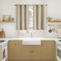 YoungsTex Beige Kitchen Window Curtains 40 Inch Length - Small Blackout Drapes with Grommet Thermal Insulated Privacy for Bathroom Short Wi…