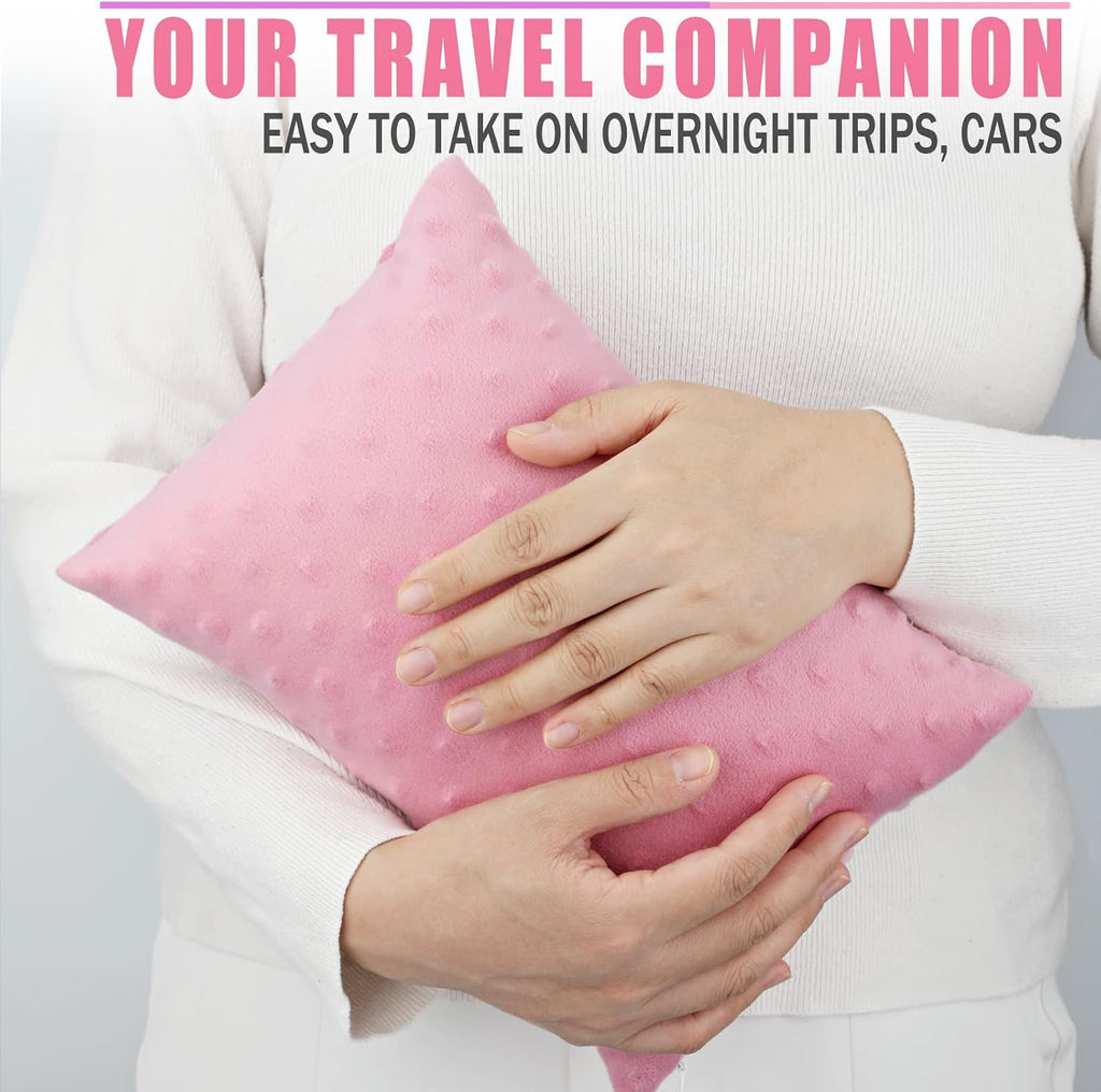 BNRendles Small Neck Pillow for Recliner Chair Neck Support Pillows Plump Adjustable Filling Nap Airplane Sleeping Little Cushion Minky Dot…
