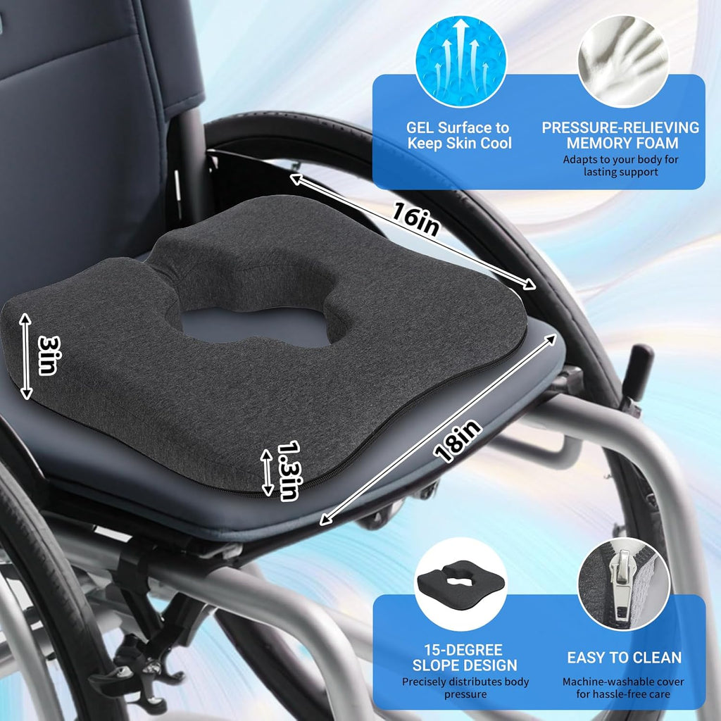 Asktree Bed Sore Cushion for buff & Wheelchair Cushion for Bedsores Prevention - for the Bedridden and Elderly- hemorrhoids ment, Scia…