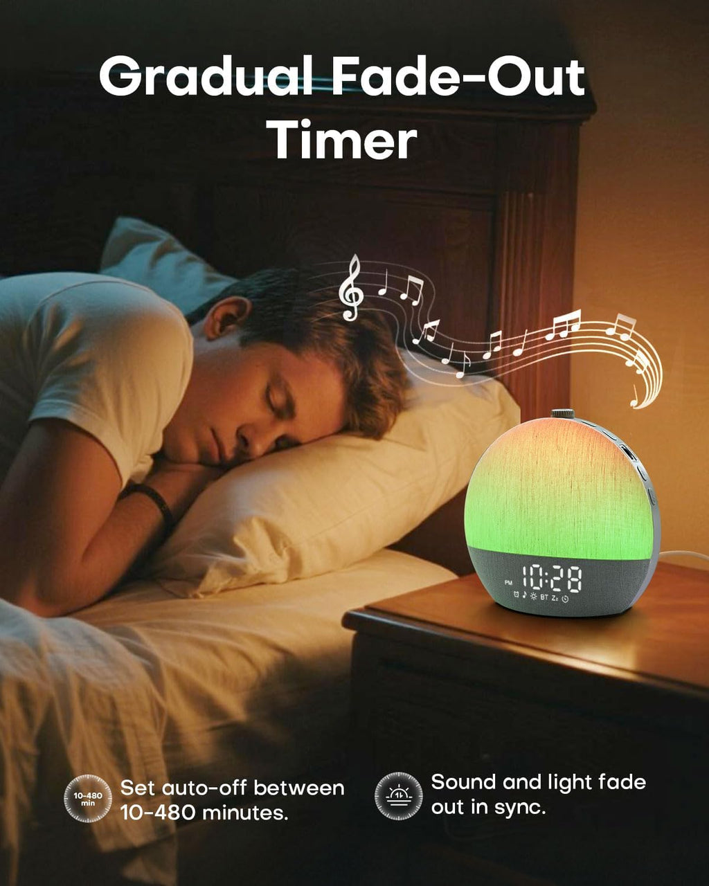 Sunrise Alarm Clock, White Noise Sound Machine, Sunlight Alarm Clocks for Bedrooms, 9 Natural Wake Up RGB Night Light, 30 Soothing Sounds…