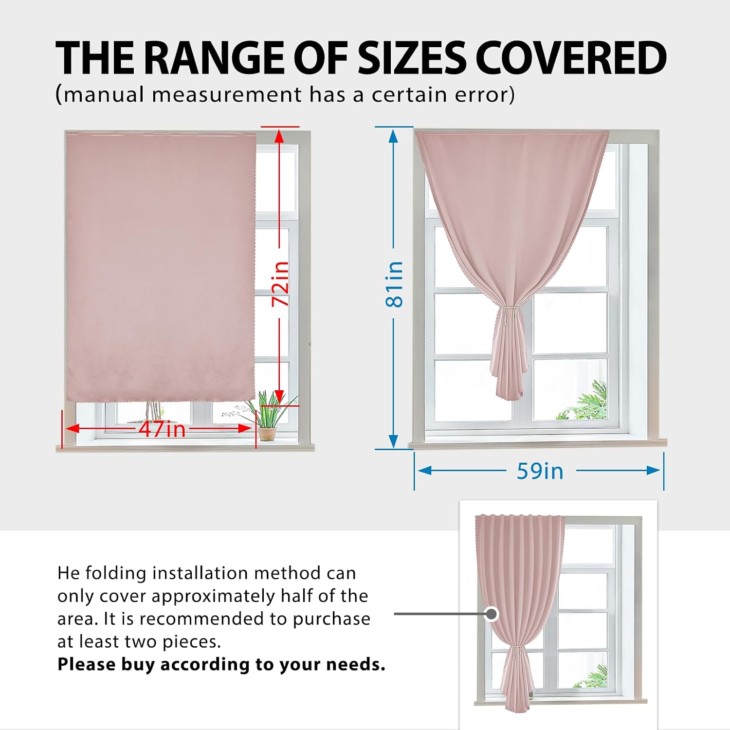 Jilron Autohesion Curtains for Windows, Bedroom Blackout Curtains for - Thermal Lnsulated No Drill Curtains Room Darkening Black Small Drape…