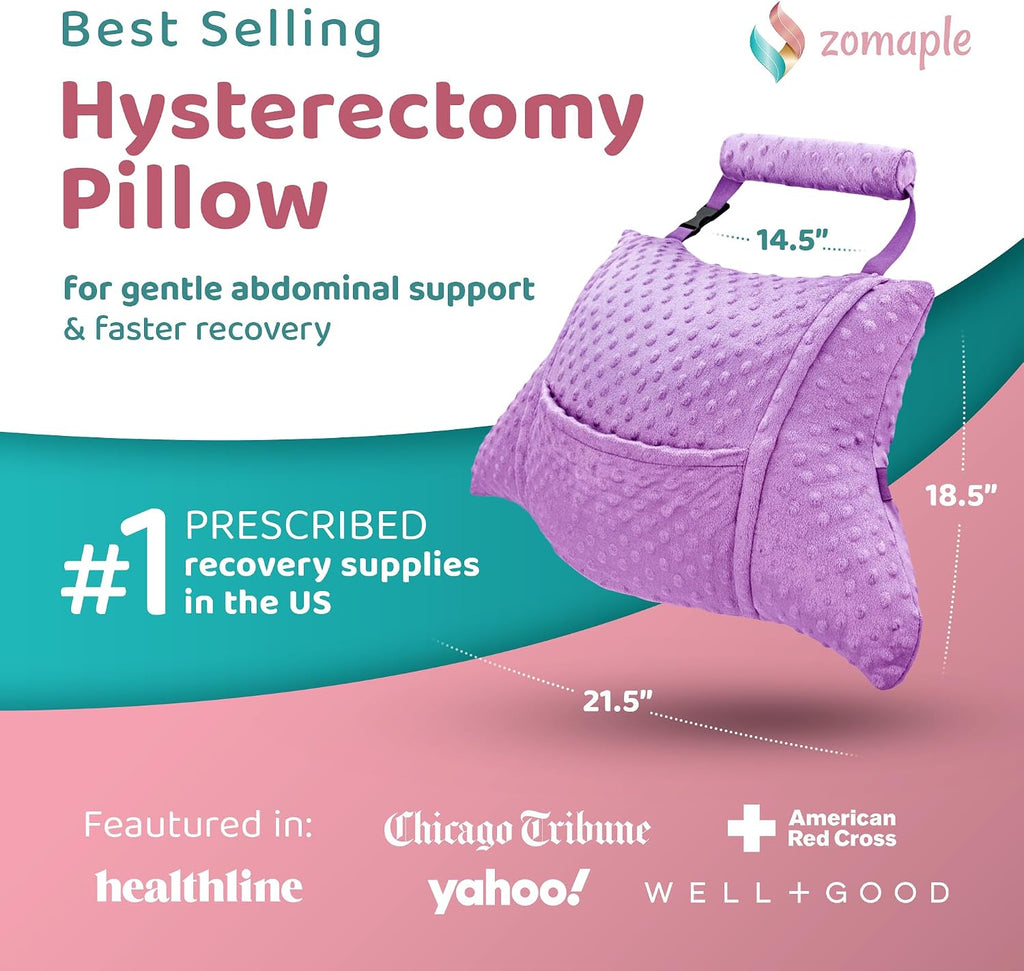 Zomaple Recovery Hysterectomy Pillow with Strap & Gel Pack – Post Abdominal Surgery Must Haves – Ideal for C-Section, Laparoscopic & Hernia…