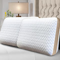 Sofslee Memory Foam Pillows Standard Size Set of 2, Medium Firm Pillow for Sleeping, Orthopedic Bed Pillow for Side, Back Sleepers, Ventila…