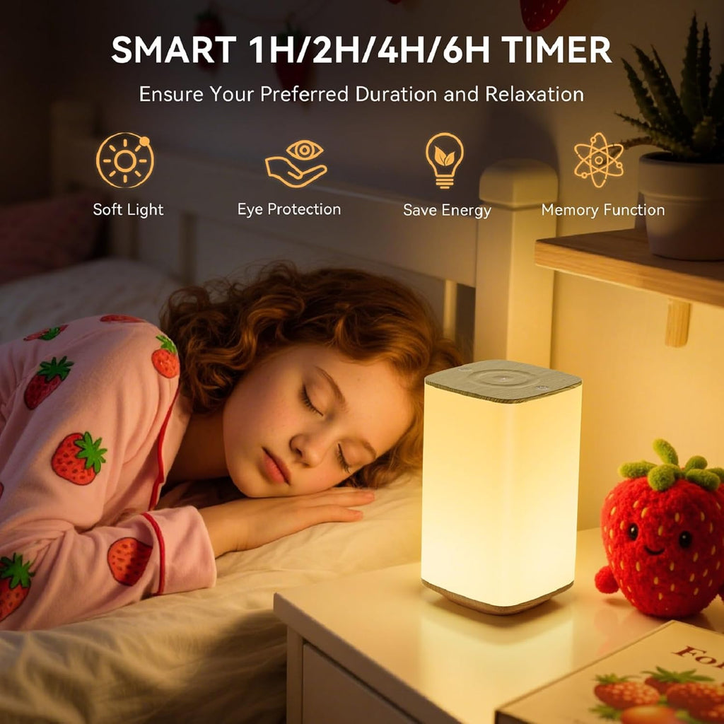 Auxmir Baby Night Light for Nursery, 4000mAh Rechargeable Night Lamp with Remote & Touch Control, Dimmable Light + 256 RGB Colors, 1/2/4/6H…