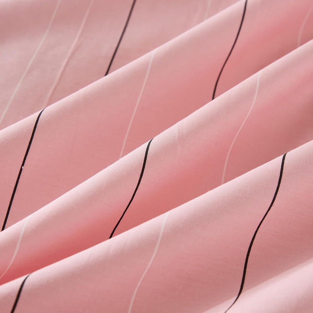 Merryword Pink Striped Pillowcases, 100% Cotton Pillow Cases, King Size Pillowcases, Soft Breathable Pinstripe Pillow Covers, Set of 2 Cott…