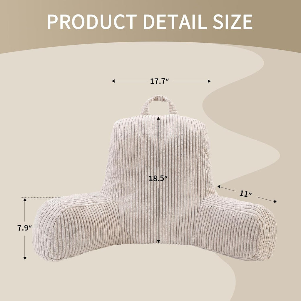 Reading Pillow for Sitting in Bed, Backrest Pillow with Shredded Memory Foam for Adult & Children, Comfy Back Support for Sofa and Floor…