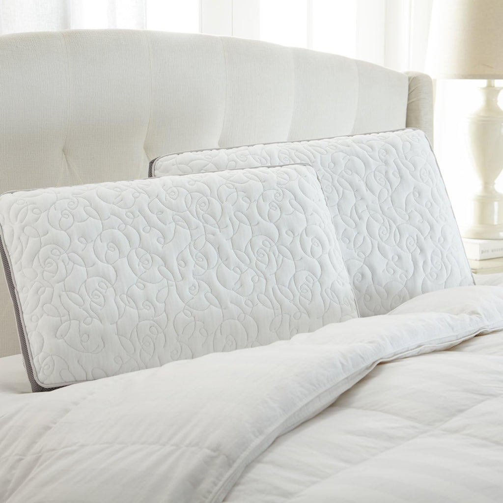 PerfectCloud Perfect Cloud Double Airflow Ventilated Memory Foam Bed Pillow for Sleeping - 5.5-inch Breathable Cooling Medium-Loft (Standar…