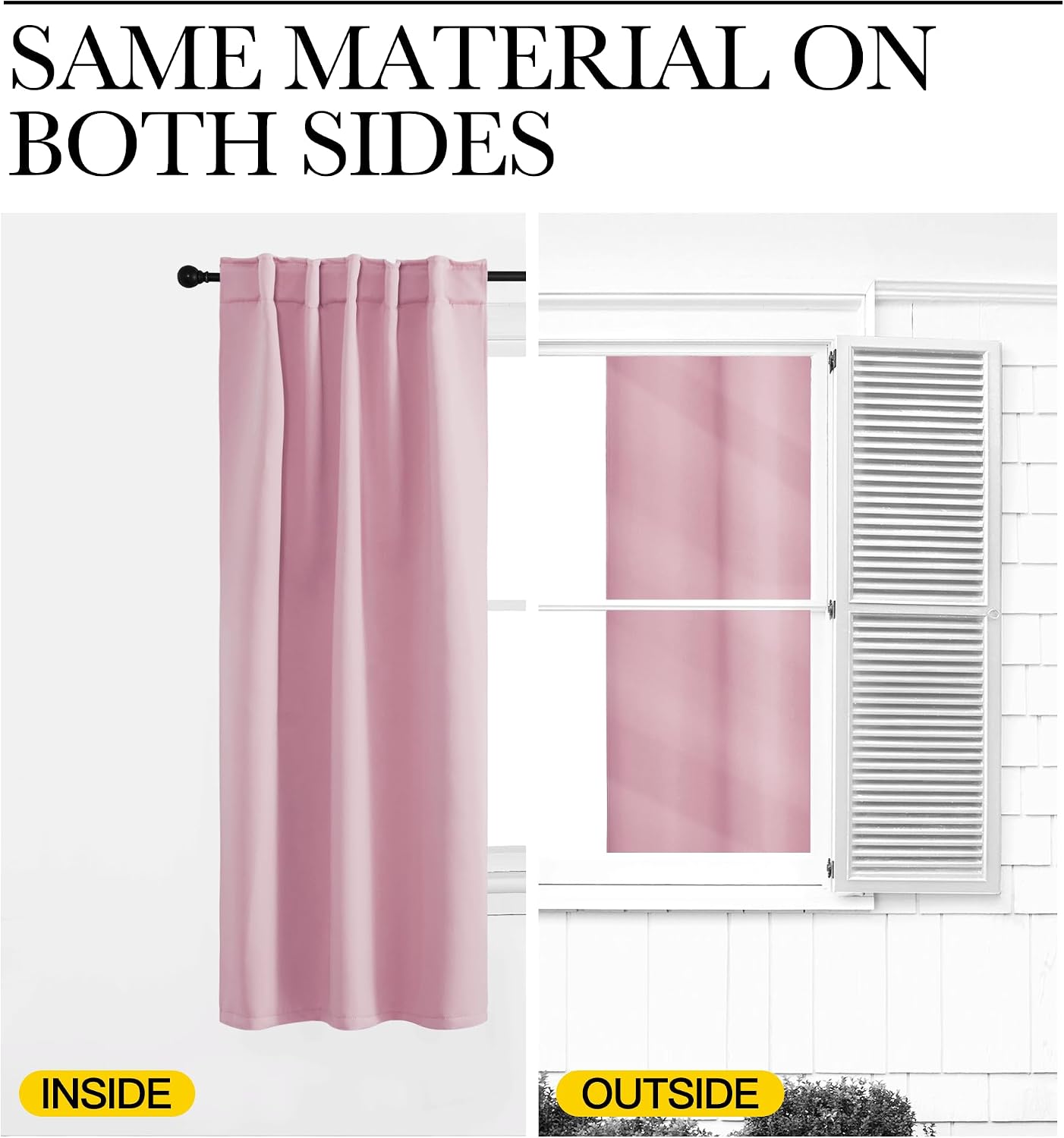 NICETOWN Blackout Curtain Panels for Living Room - (Rouge Pink Color) 42x63 Inch, 2 Panels Set, Thermal Insulated Room Darkening Blackout…