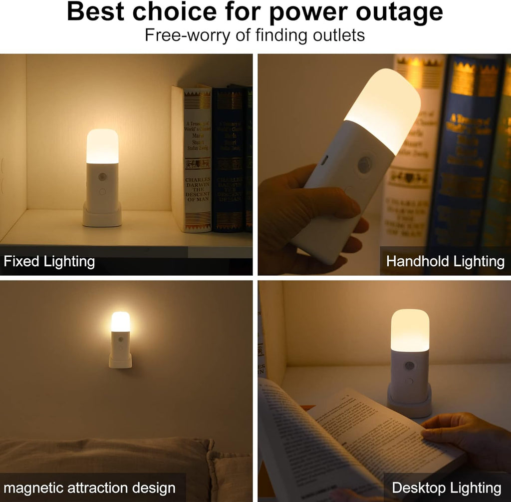 YELKO Motion Sensor Night Lights, Rechargeable nightlights Battery Operated, Dimmable Table lamp with 5 Levels Brightness Adjustable…