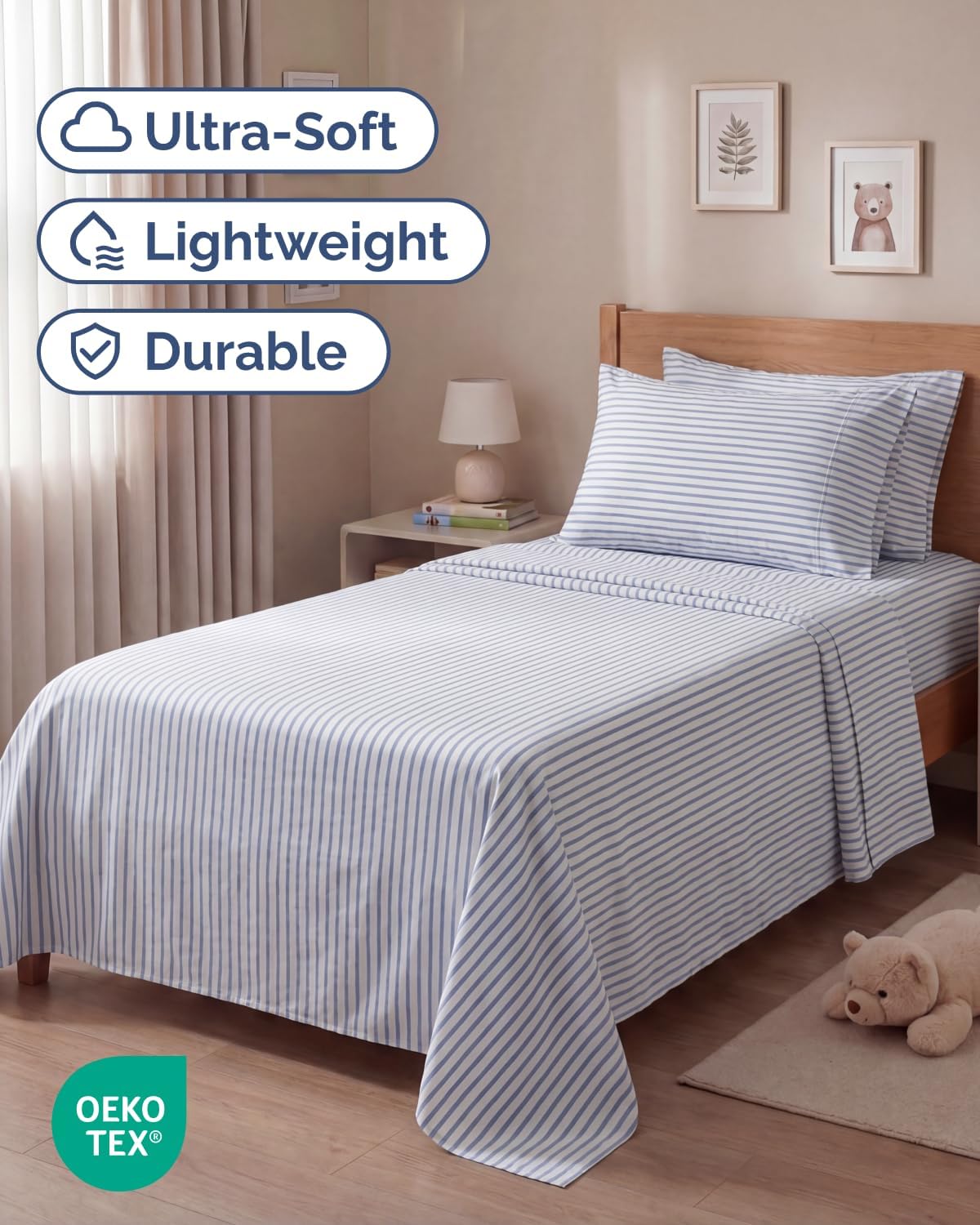 Twin 4 Piece Sheet Set - Comfy, Breathable & Cooling - Soft Hotel Luxury Bedding for Women, Men, Kids, Teens and Children - 1 Flat & 1…