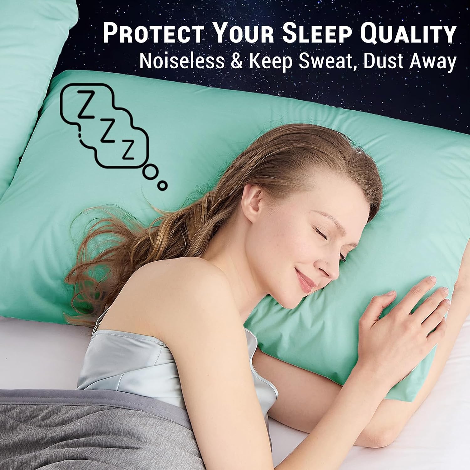 Gogreen Bamboo Rayon Waterproof Pillow Protector, Breathable Pillow Cover, Cooling Pillow Case Protector with Zipper, Super Soft Pillow Cas…