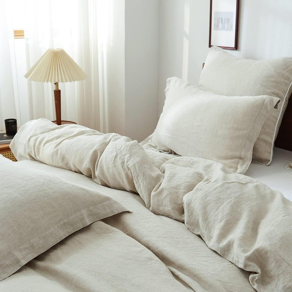 Simple&Opulence 100% Linen Pillow Case Queen Size Set of 2, Linen Pillow Covers with Overlap Closure, Luxury Breathable Pillowcases…