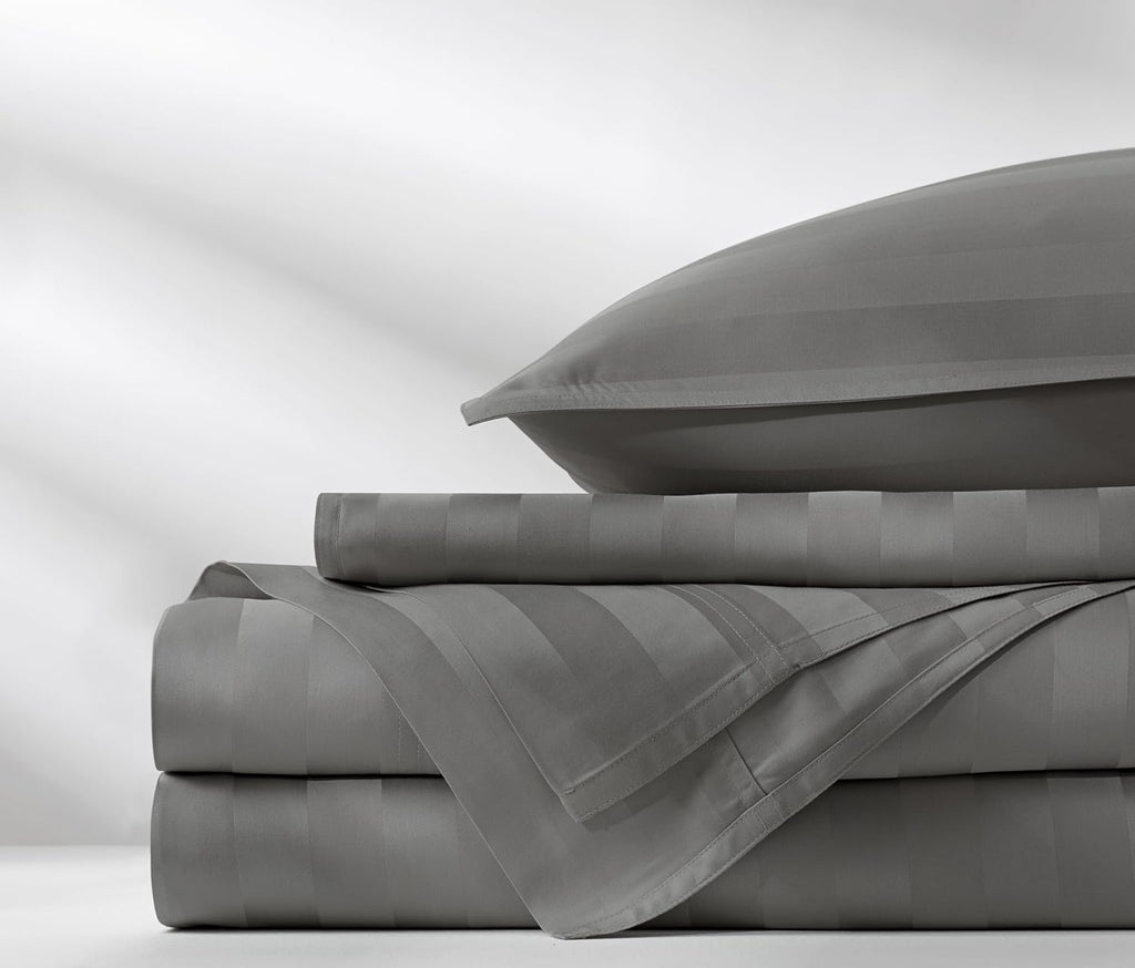 PureBamboo Pure Bamboo Twin Sheets, Genuine 100% Organic Viscose Derived from Bamboo Bed Sheet Set, Luxuriously Soft & Cooling, Double Stit…