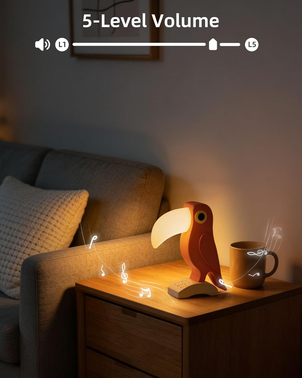 White Noise Sound Machine with 30 Soothing Sounds 7 Colors Night Light, Toucan White Noise Machine for Kids Adults Sleep Machines 5 Volume…