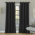 Sun Zero Nordic 2-Pack Theater Grade Noise Reducing Extreme 100% Blackout Grommet Curtain Panel Pair, 52" x 96, Coal Gray, 52" x 96"