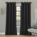 Sun Zero Nordic 2-Pack Theater Grade Noise Reducing Extreme 100% Blackout Grommet Curtain Panel Pair, 52" x 54, Coal Gray