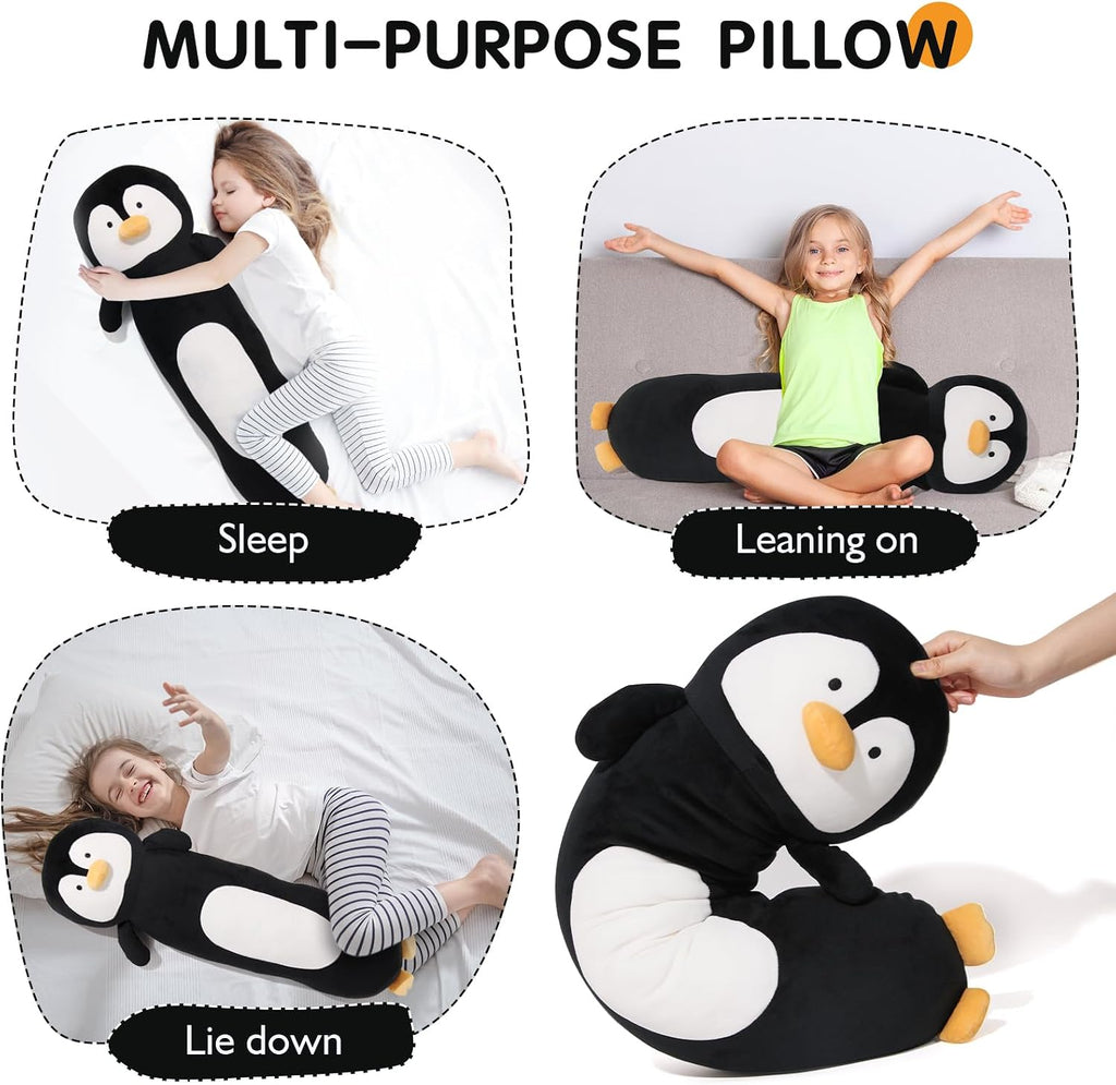 Tianmihou 36 Inch Penguin Plush Toy Soft Body Pillow, Long Giant Penguin Stuffed Animal, Cute Squishy Plushie Gift for Kids Girls and…