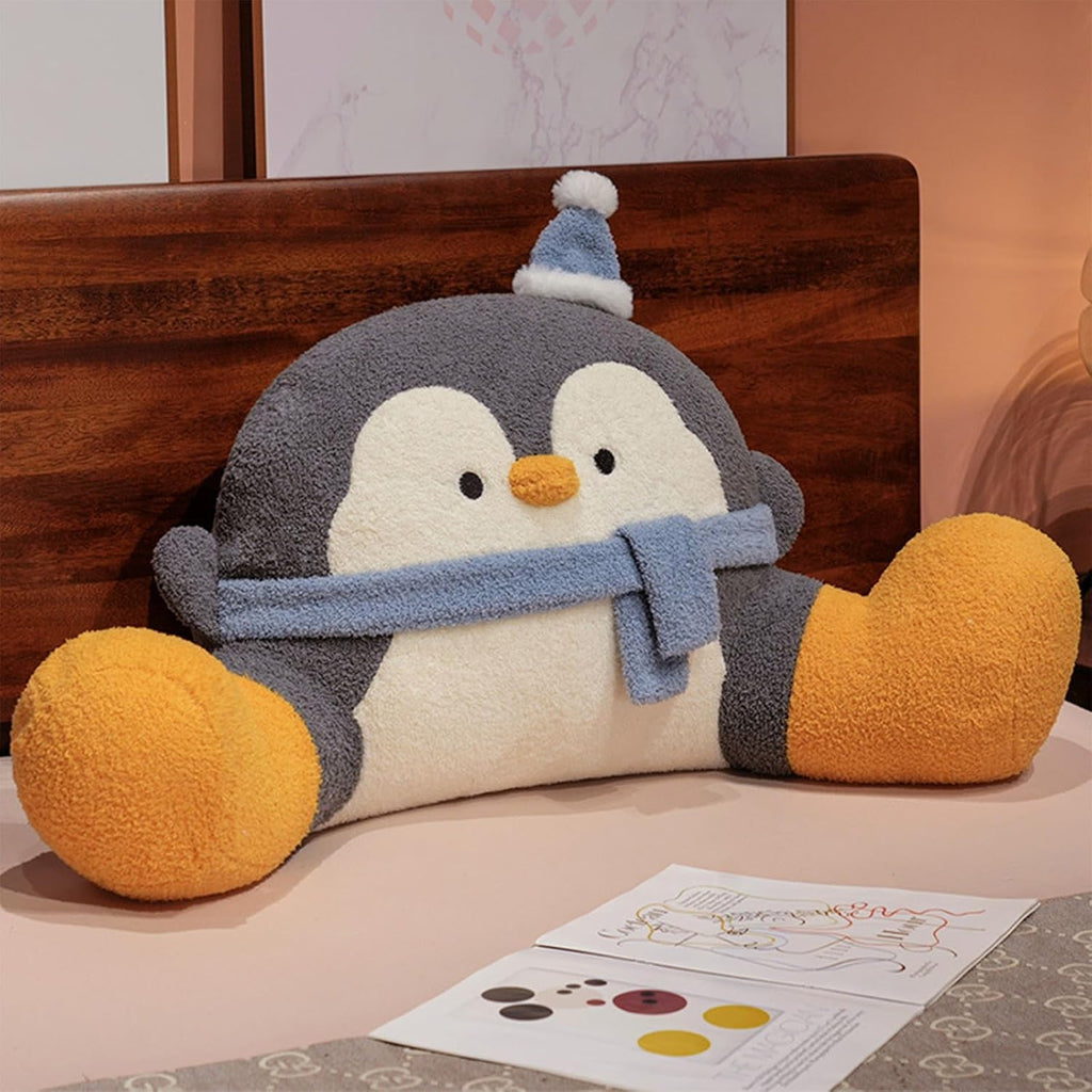 WLLYXUS Reading Pillow for Bed, Backrest Pillow for Sitting in Bed, Back Support Cushion, Penguin Reading Pillow for Sofa (Gray, S: 25…