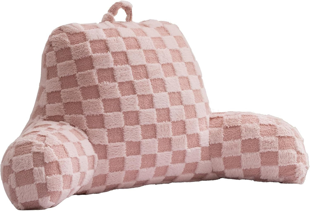 Aimuan Reading Pillow Checkered Bed Rest Wedge Backrest Checkerboard Pillow with Arms Back Support for Sitting Up in Bed Cushion Incline…