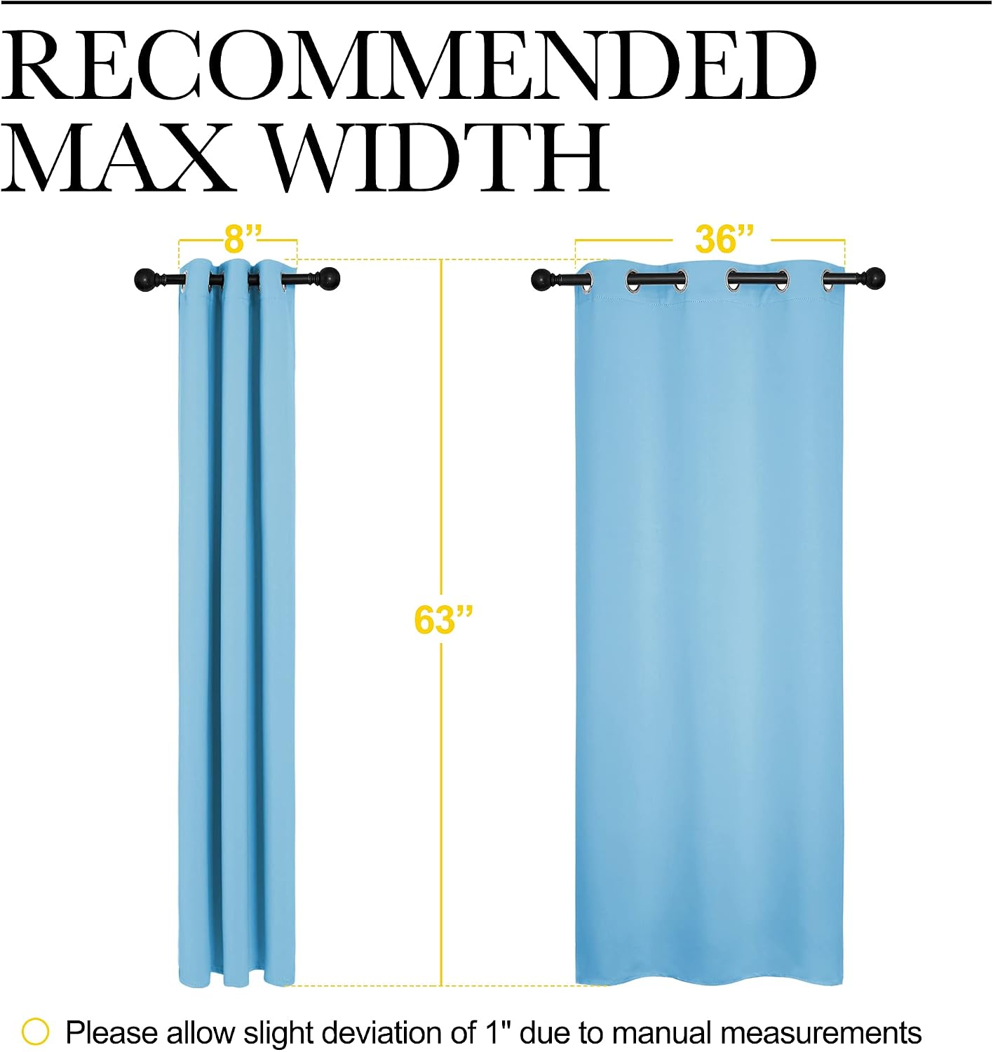 NICETOWN Light Blue Curtains for Nursery, Thermal Insulated Grommet Room Darkning Curtain Panels for Bedroom/Living Room, Privacy Drapes…
