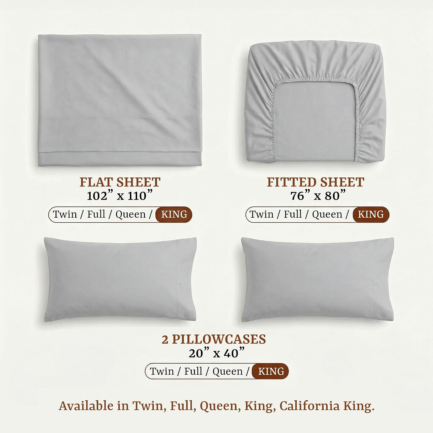 Perupima Peru Pima 415 Thread Count Percale King Sheet Set - 100% Peruvian Pima Cotton, 4 Piece (Flat, Fitted, 2 Pillowcases) - Cooling, Cr…