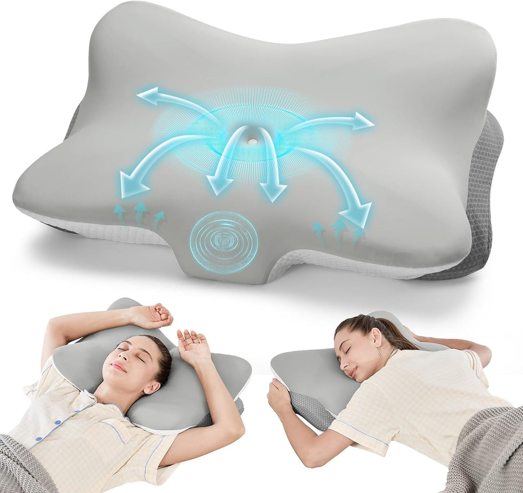 Joyenergy Cervical Pillow for Neck and Shoulder, Ergonomic Memory Foam Contour Pillow with Adjustable Dual Heights, Breathable Pillowcase,…