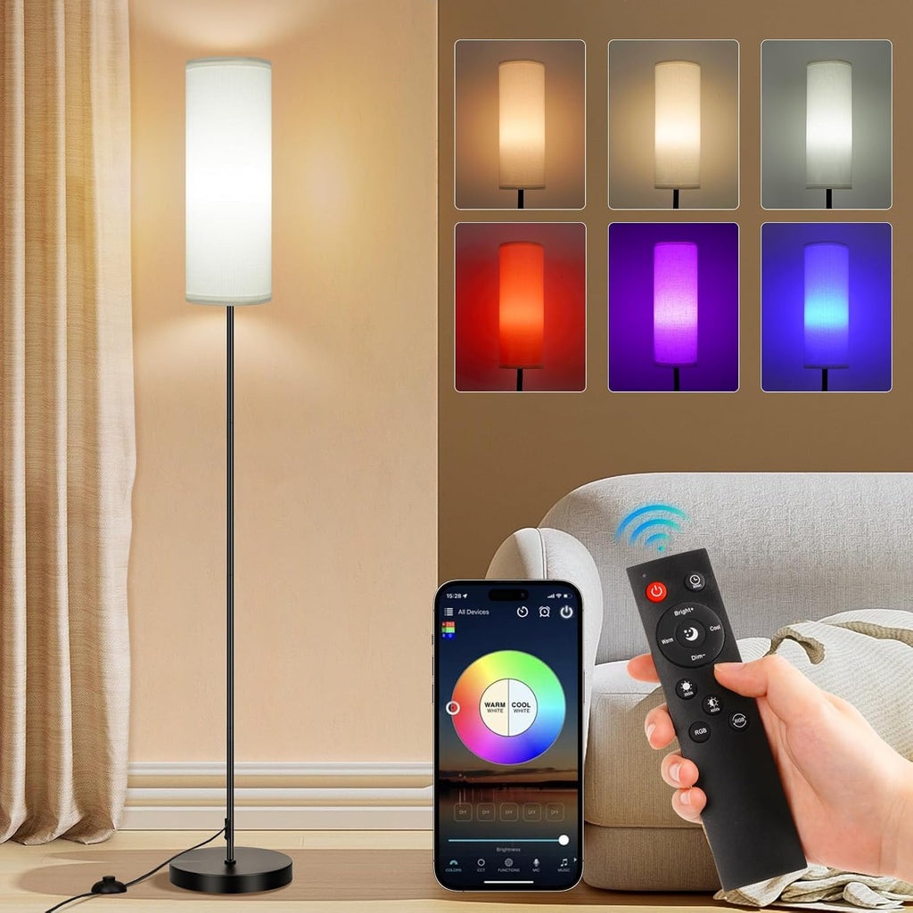 FRIDEKO HOME Floor Lamp, Color Changing Ambient Lighting for Living Room & Gaming Decor, Smart Standing Lamp with App & Remote Control…