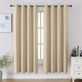 Cucraf Light Beige Blackout Curtains 63 inch Length 2 Panels Set, Room Darkening Drapes for Living Room Bedroom, Thermal Insulated Light Bl…