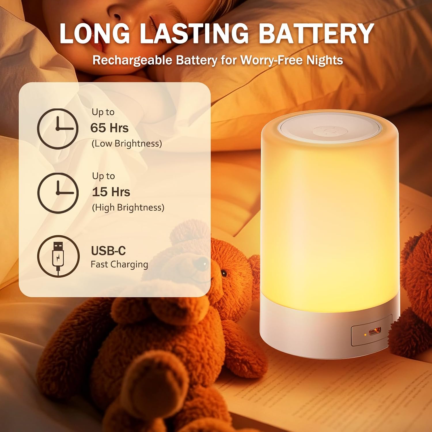 GKeni G Keni Nursery Night Light for Baby, Portable LED Touch Night Lamp for Kids and Adult, Breastfeeding,, USB Rechargeable Nur…