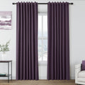 Nanspring Plum 100% Blackout Linen Curtains 84 Inch Length 2 Panels Set for Bedroom Back Tab Luxury Modern Boho Decor Black Out Curtain for…