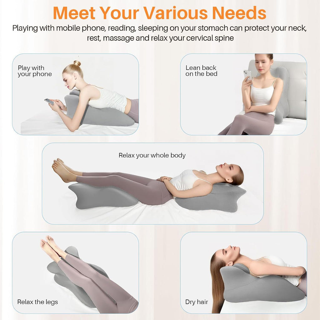 eleELEOPTION ele ELEOPTION Memory Foam Ergonomic Wedge Pillow Prone Reading Pillow for Bed Sofa Stomach Back and Neck Support Sitting Up wi…