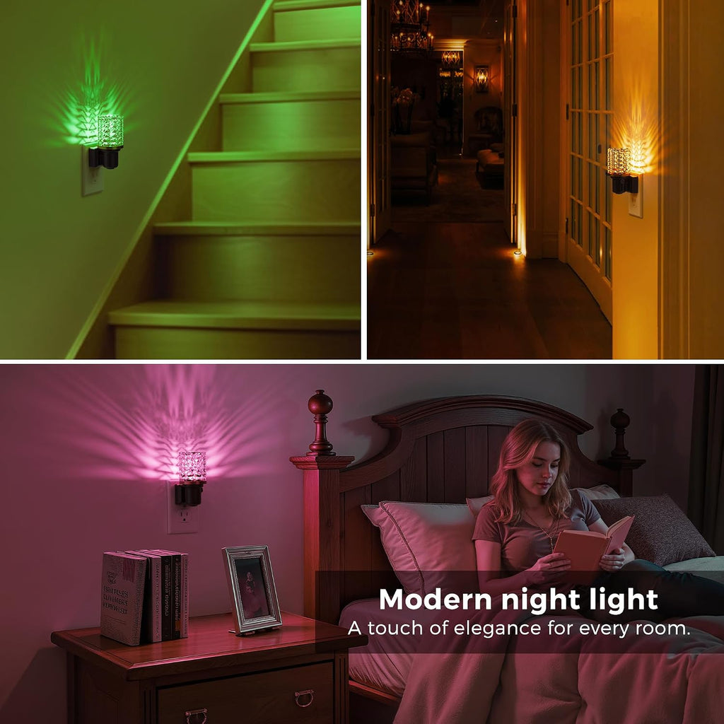 L LOHAS LED Night Light, Dimmable Night Lights Plug into Wall, Color Changing Nightlight RGB with Auto Light Sensor, 0-100LM Adjustable…