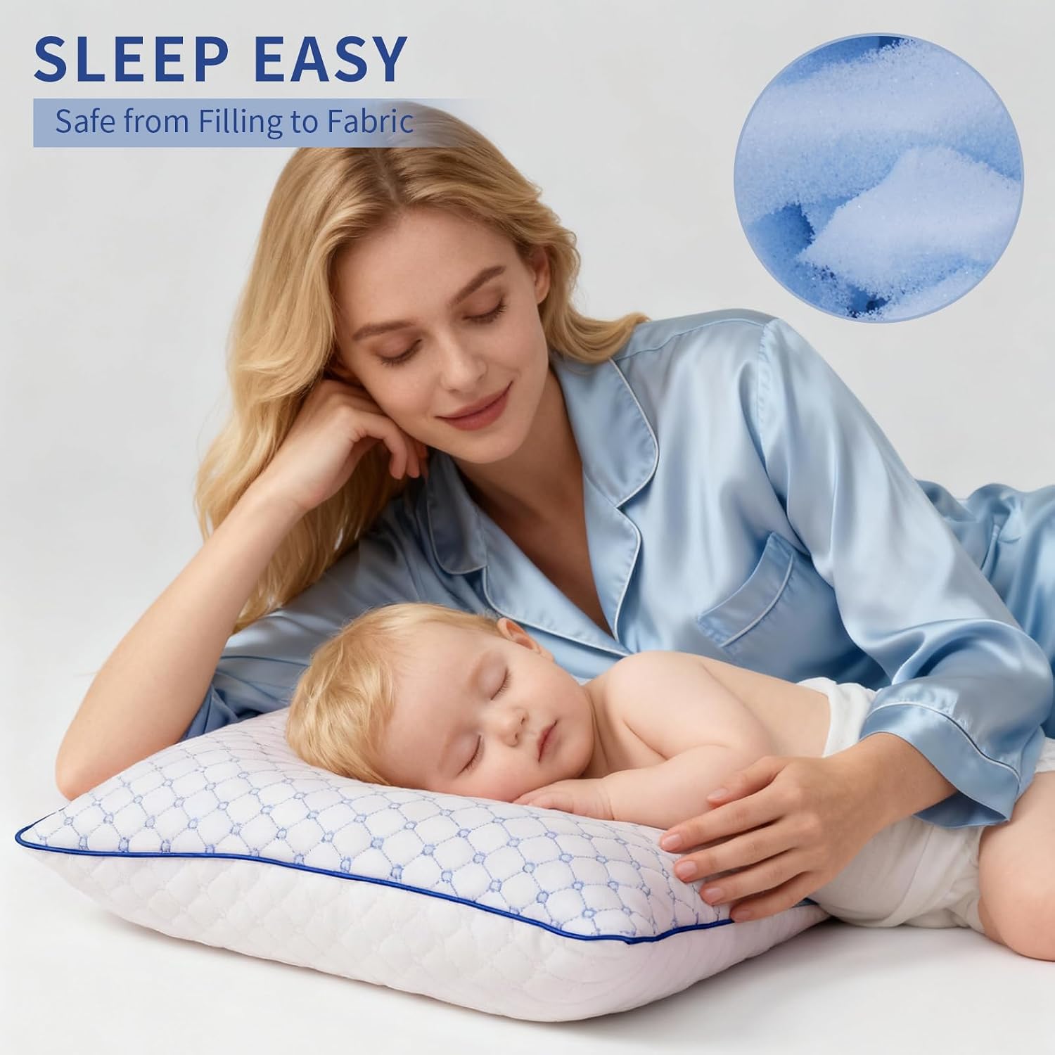 Yagamo Bed Pillows Standard Size Set of 2 for Sleeping, Soft and Supportive Bed Pillows with Memory Foam Filling for Side and Back S…