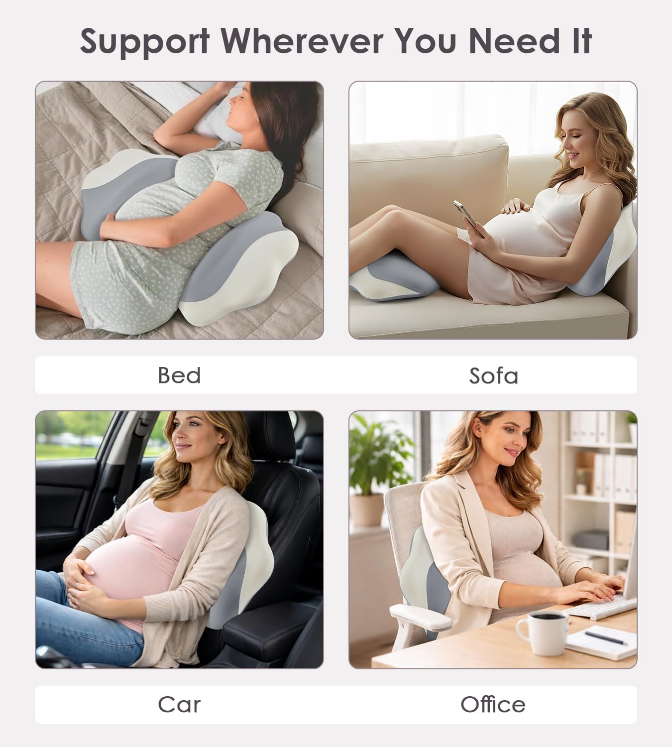 Donama Memory Foam Pregnancy Pillow- with Adjustable Air Bag for Back/Legs/Belly/HIPS Support, W-Shaped Pregnancy Wedge Pillows for Sleepin…