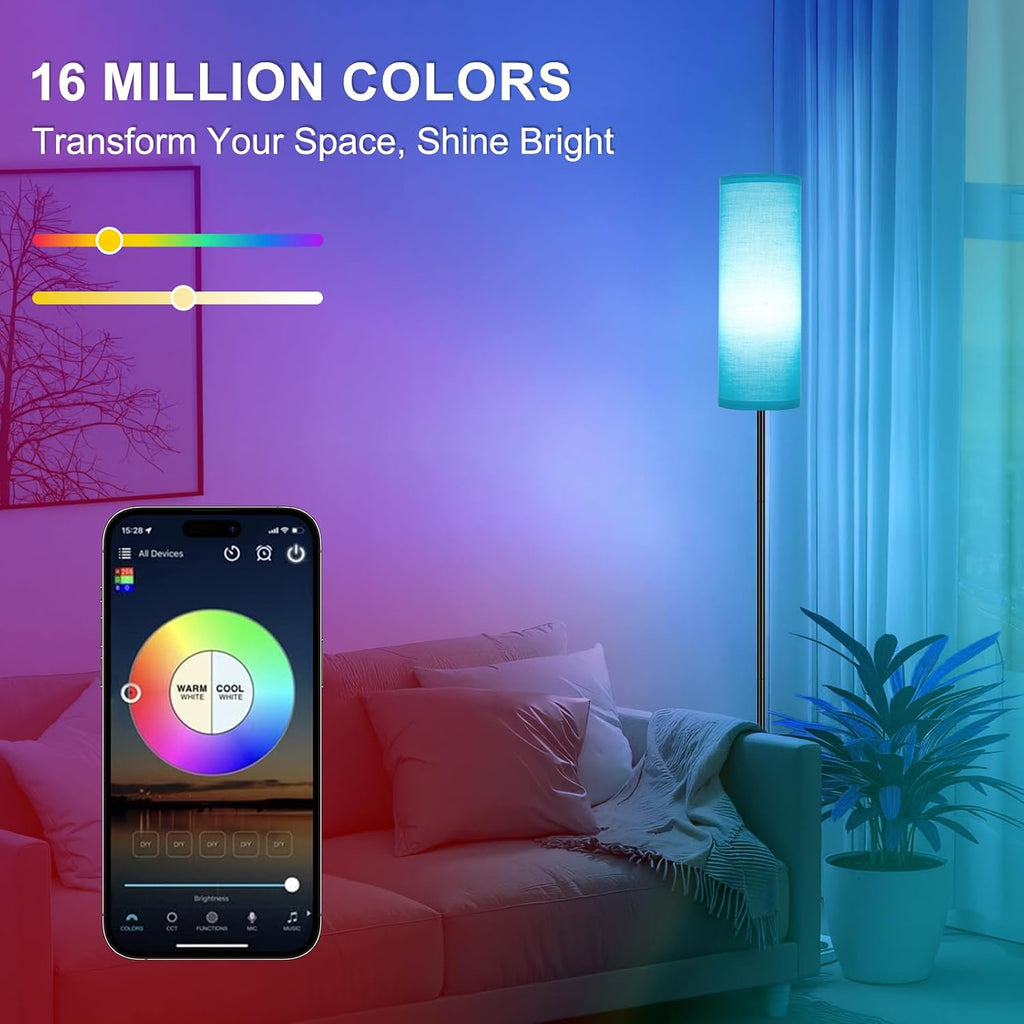 FRIDEKO HOME Floor Lamp, Color Changing Ambient Lighting for Living Room Bedroom, Standing Lamp with App & Remote, Tall Corner Lamp for…