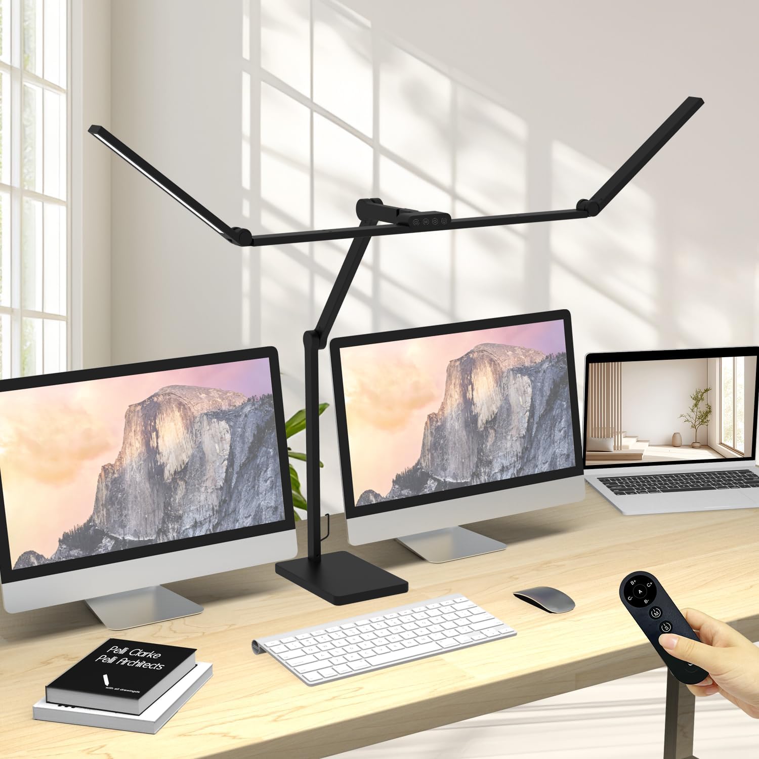 Omorepa 36W 3000LM Ultra Bright Architect Desk Lamp with Base, 47.4Inches Wide Tall Overhead Desk Light for Home Office, Dimmable Table…