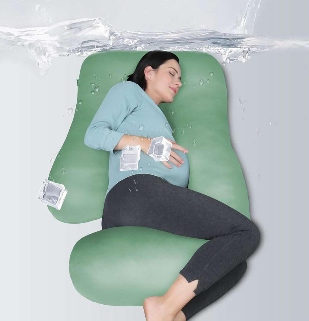 Moonpark MOON PARK Pregnancy Pillows for Sleeping - U Shaped Full Body Maternity Pillow with Removable Cover - Support for Back, Legs, Bell…