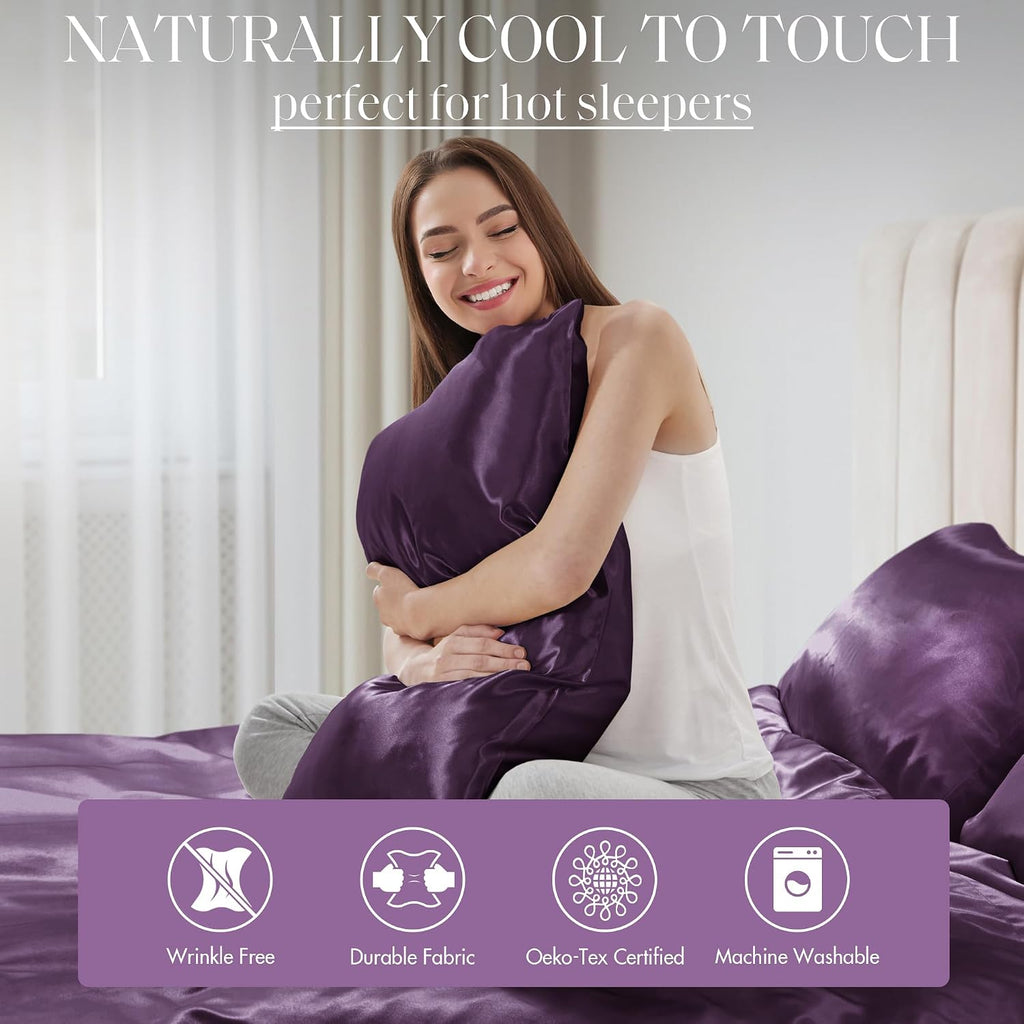 Madisonpark Madison Park Essentials Satin Sheet Set Luxury and Silky with Natural Sheen, Elastic 14" Pocket fits up to 16" Mattress, All Ar…