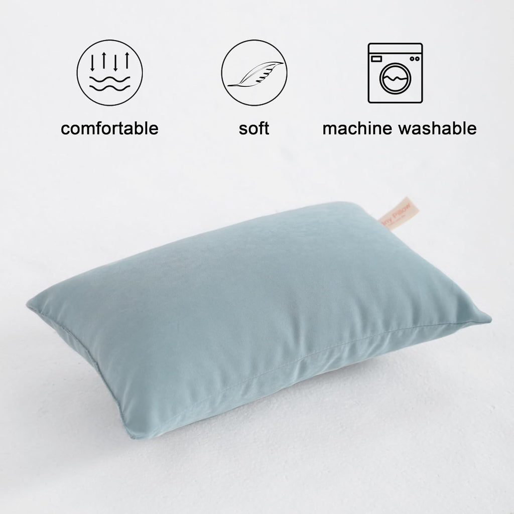 Flxxie Tiny Pillows, Down Alternative Microfiber 11x7 Inches Mini Pillow for Travel, Pets, Soft Machine Washable Small Pillows for Neck, Lu…