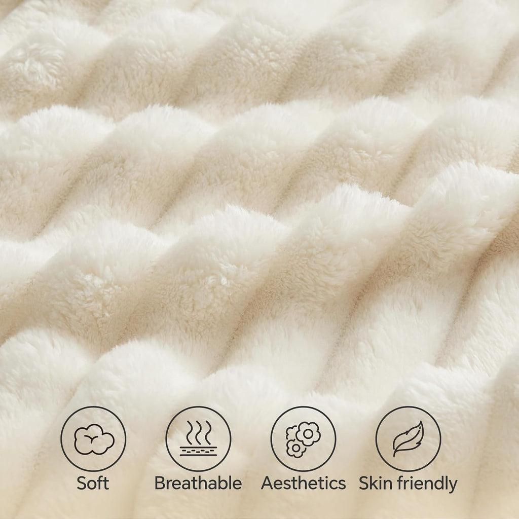 Bedelite Fluffy Faux Fur Body Pillow Cover with Zipper, Luxury Plush 3D Striped Pillow Cover 20x54 Inches, Super Soft and Cozy Long Body Pi…