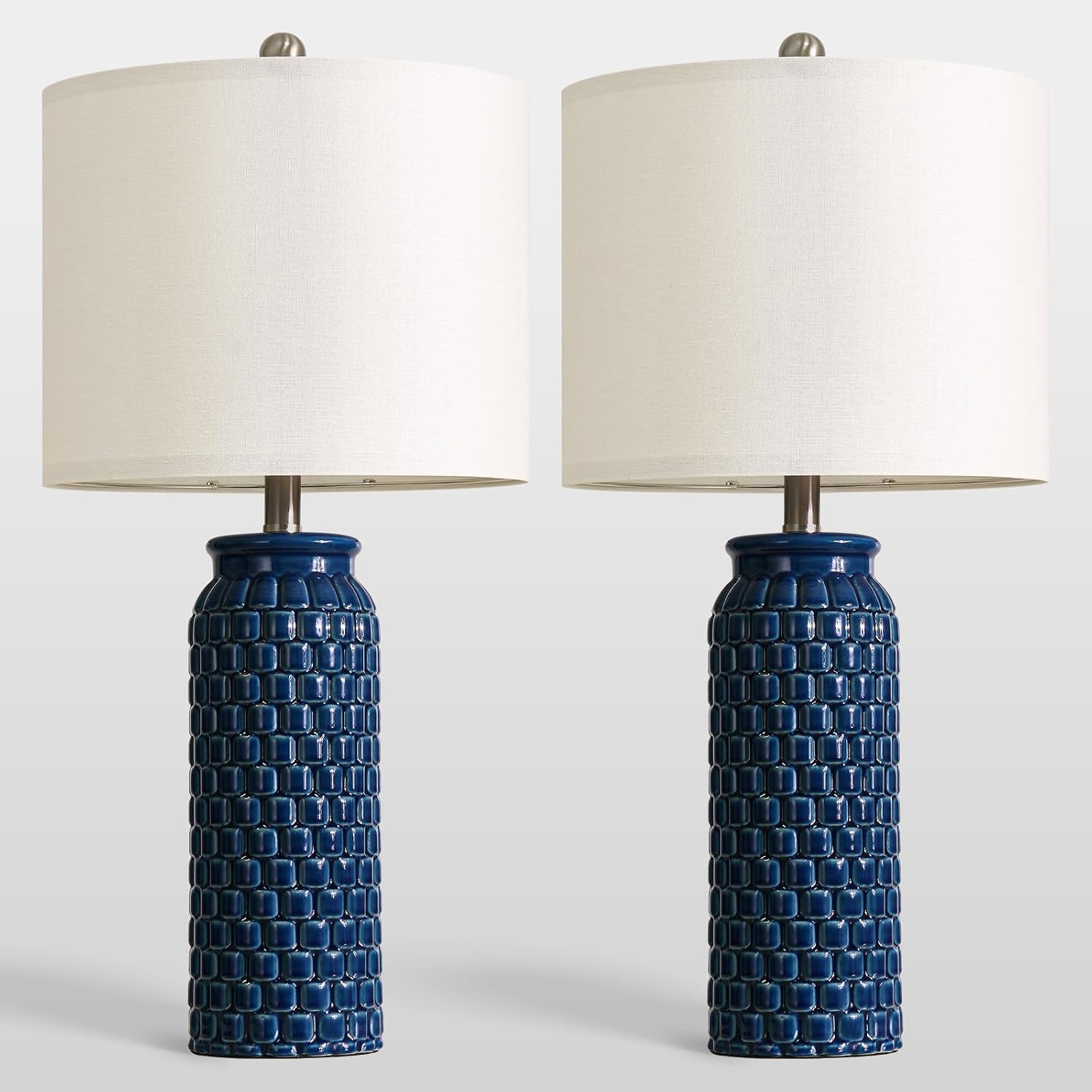 USumkky 27" Ceramic Table Lamps Set of 2 - Modern Farmhouse & Boho Style, Bedside Nightstand Lamps for Bedroom, Living Room End Table…