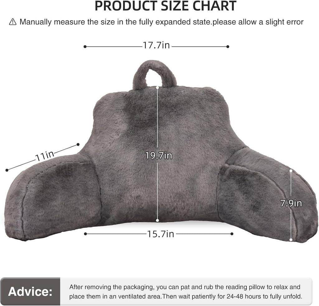 Aimuan Reading Pillow Bed Rest Wedge Large Adult Backrest Pillow with Arms Back Support for Sitting Up in Bed Cushion Incline Rest…