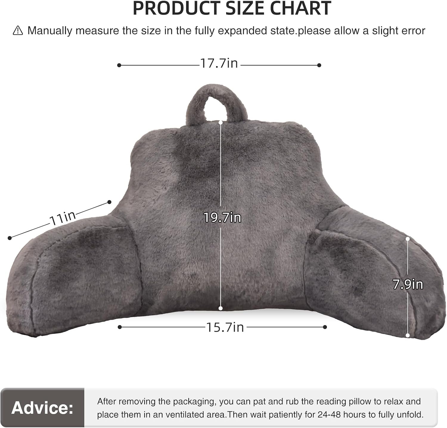 Aimuan Reading Pillow Bed Rest Wedge Large Adult Backrest Pillow with Arms Back Support for Sitting Up in Bed Cushion Incline Rest…